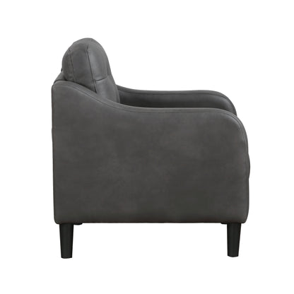 Homelegance Mallory Accent Chair in Polished Microfiber Gray 9489GRY-1