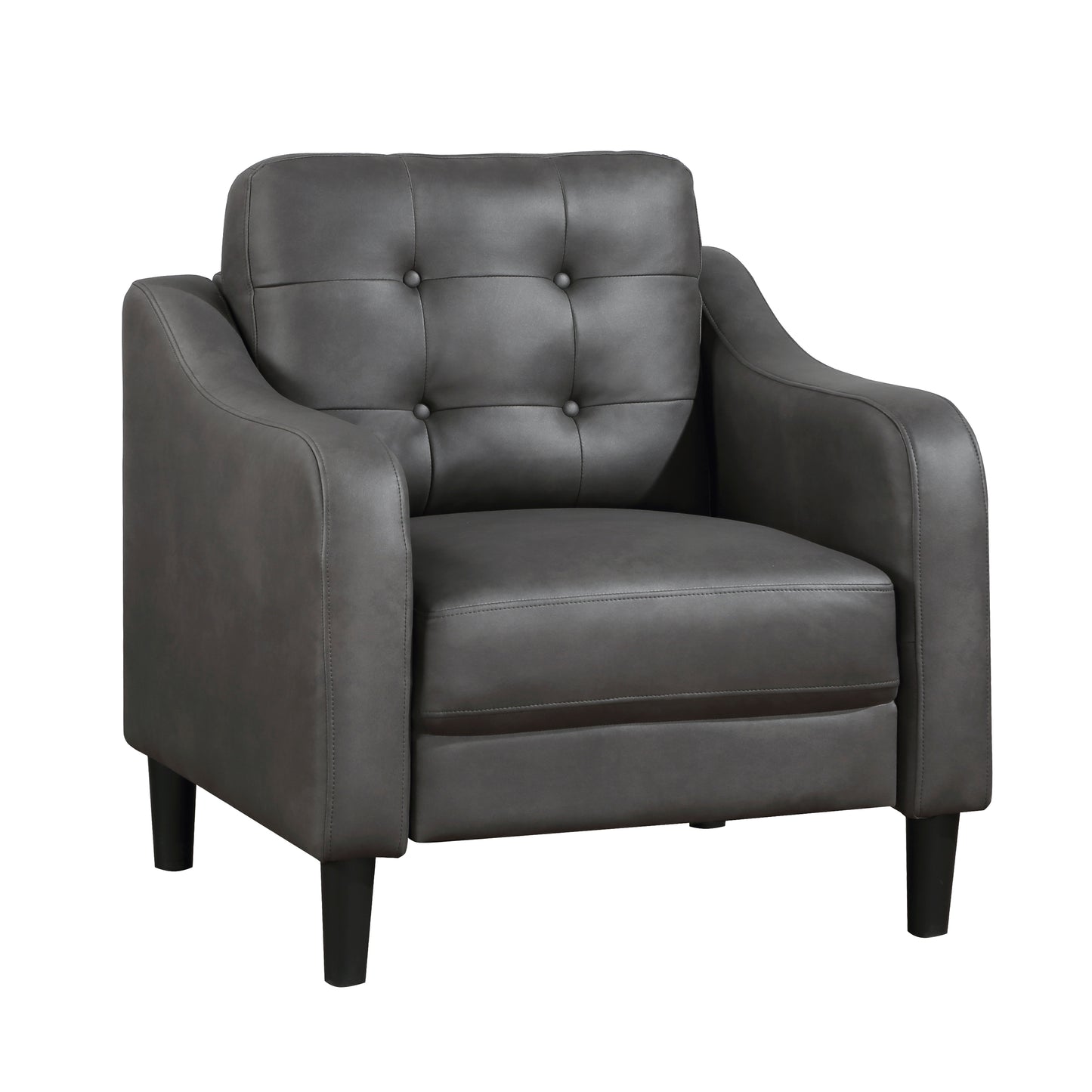 Homelegance Mallory Accent Chair in Polished Microfiber Gray 9489GRY-1