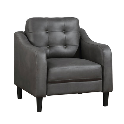 Homelegance Mallory Accent Chair in Polished Microfiber Gray 9489GRY-1