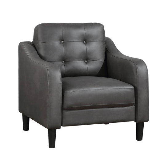 Homelegance Mallory Accent Chair in Polished Microfiber Gray 9489GRY-1