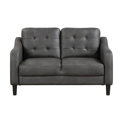 Homelegance Mallory Loveseat in Gray Polished Microfiber 9489GRY-2