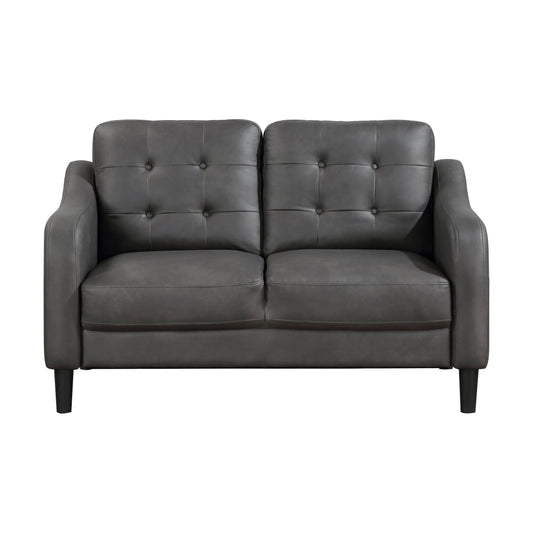 Homelegance Mallory Loveseat in Gray Polished Microfiber 9489GRY-2