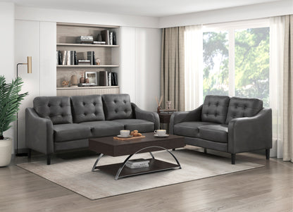 Homelegance Mallory Loveseat in Gray Polished Microfiber 9489GRY-2