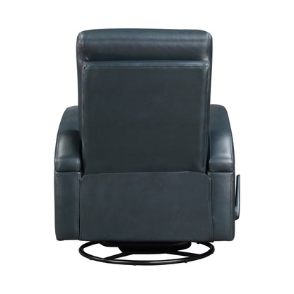 Homelegance Camden Swivel Glider Reclining Chair in Navy Blue 9500NV-1