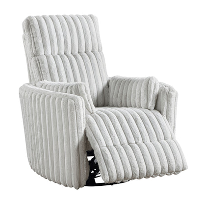 Homelegance Swivel Glider Reclining Chair in Gray Corduroy 9501MBE-1