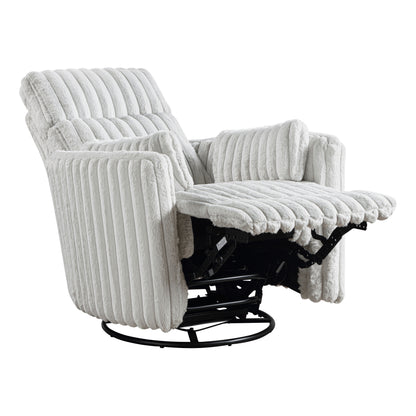 Homelegance Swivel Glider Reclining Chair in Gray Corduroy 9501MBE-1