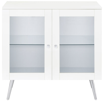 Nieta 2-door Engineered Wood Accent Cabinet White High Gloss