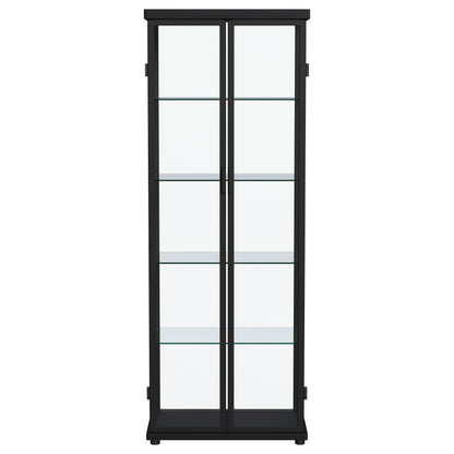 Aero 5-shelf Display Curio Cabinet with LED Lighting Black