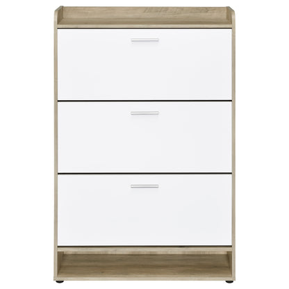 Denia 3-tier Engineered Wood Shoe Cabinet White