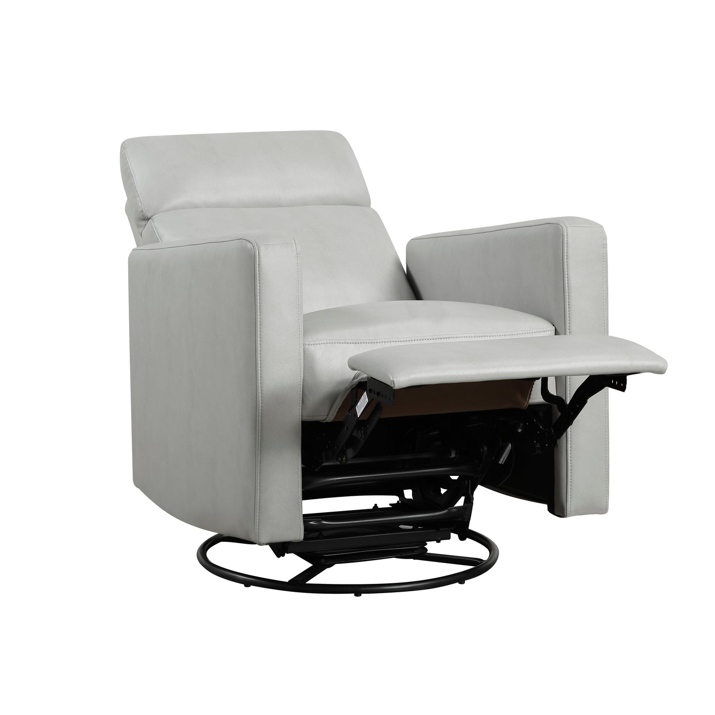 Homelegance Michelle Reclining Swivel Glider Chair in Smoke Faux Leather 9504SM-1
