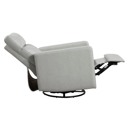 Homelegance Michelle Reclining Swivel Glider Chair in Smoke Faux Leather 9504SM-1