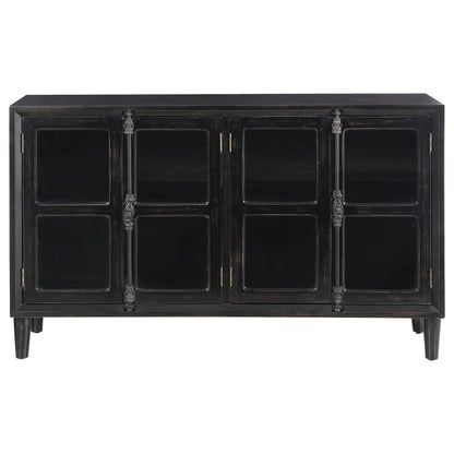 Sylvia 4-door Accent Cabinet Black
