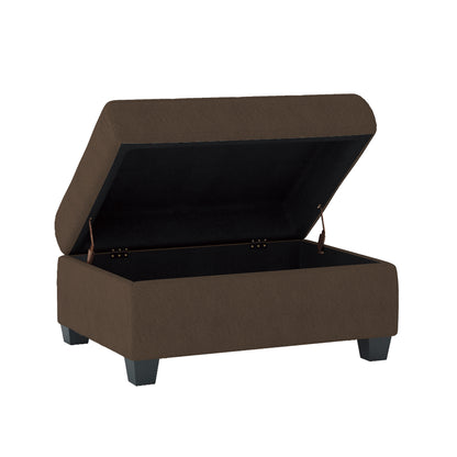 Homelegance Maston Ottoman Bench in Chocolate Microfiber with Storage 9507CHC-4