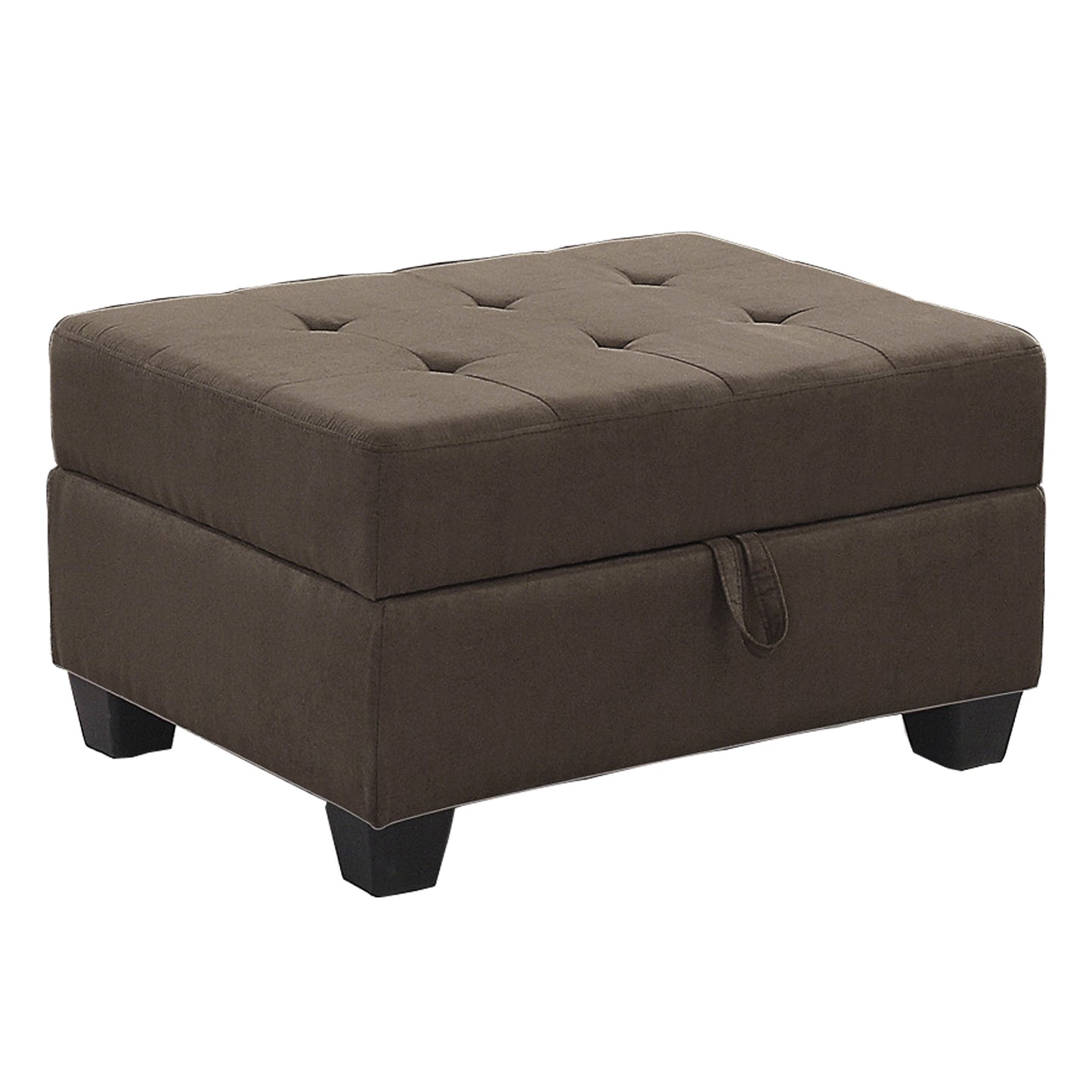 Homelegance Maston Ottoman Bench in Chocolate Microfiber with Storage 9507CHC-4
