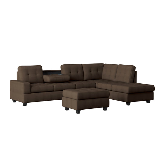 Homelegance Maston Sectional Sofa in Charcoal 9507CHC-3OT