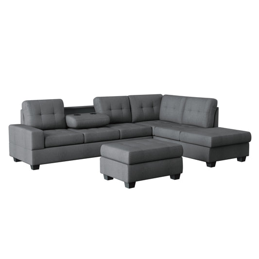 Homelegance Maston Sectional Sofa in Gray 9507DGY-3OT