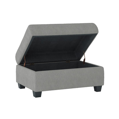 Homelegance Maston Gray Ottoman Bench with Tufted Top and Interior Storage 9507GRY-4