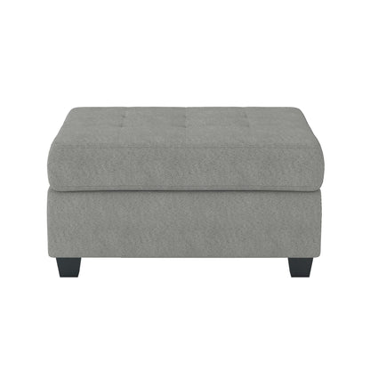 Homelegance Maston Gray Ottoman Bench with Tufted Top and Interior Storage 9507GRY-4