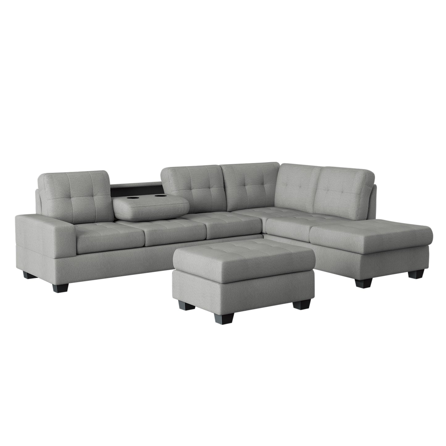 Homelegance Maston Sectional Sofa in Gray 9507GRY-3OT
