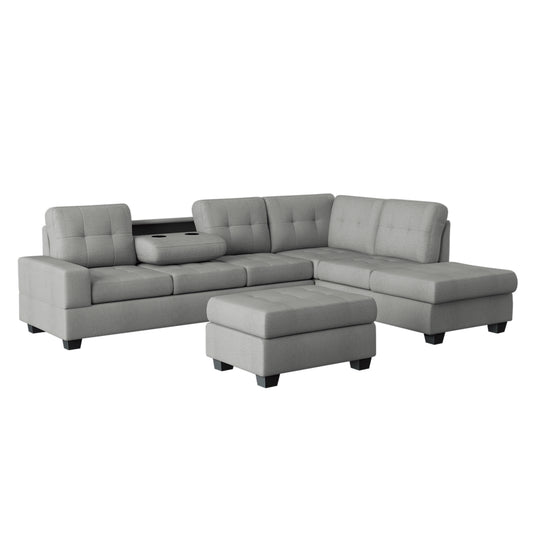 Homelegance Maston Sectional Sofa in Gray 9507GRY-3OT