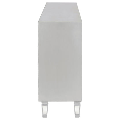 Leticia 3-drawer Mirrored Storage Accent Cabinet Silver