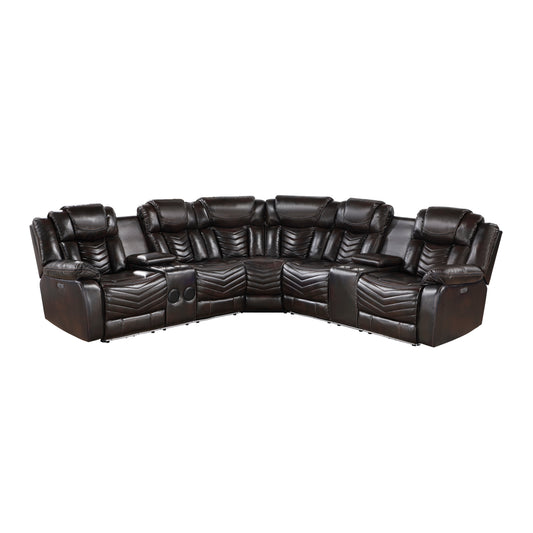 Homelegance Sectional Sofa Dark Brown 9508DB-SCPW