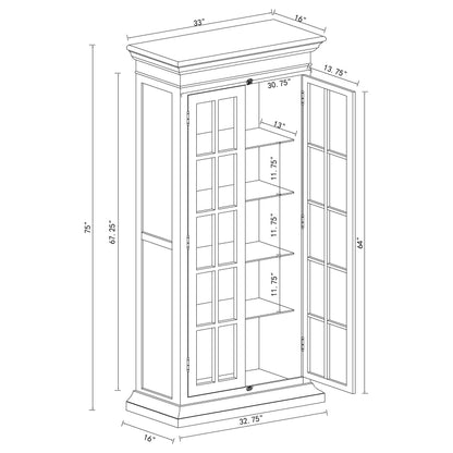 Tammi 2-door Wood Tall Cabinet Distressed White and Brown