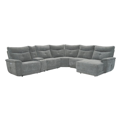 Homelegance Tesoro Sectional Sofa in Dark Gray 9509DG-6LRPWH5R