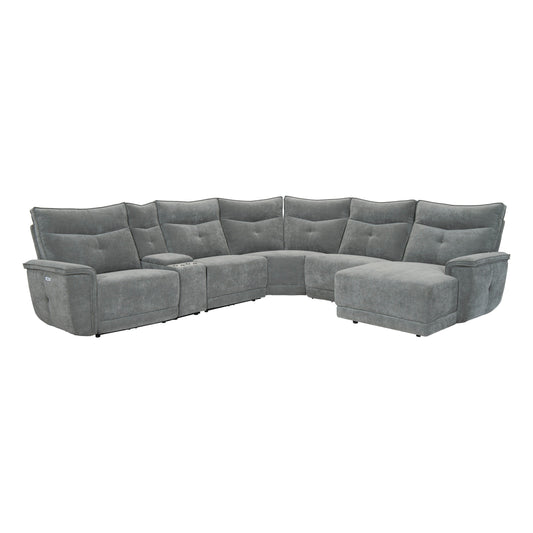 Homelegance Tesoro Sectional Sofa in Dark Gray 9509DG-6LRPWH5R