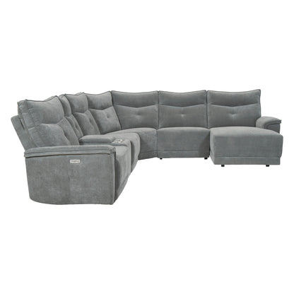 Homelegance Tesoro Sectional Sofa in Dark Gray 9509DG-6LRPWH5R
