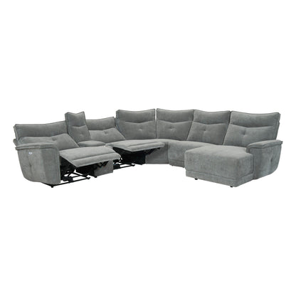 Homelegance Tesoro Sectional Sofa in Dark Gray 9509DG-6LRPWH5R