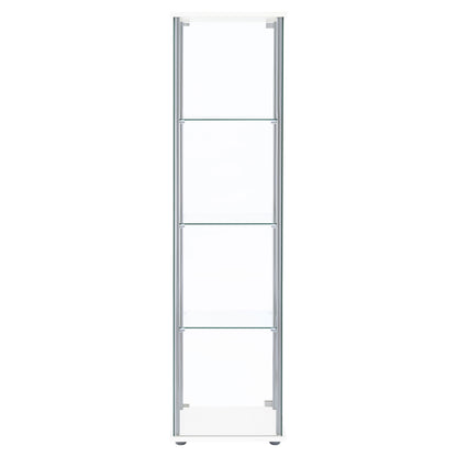 Bellatrix 4-shelf Clear Glass Curio Cabinet White