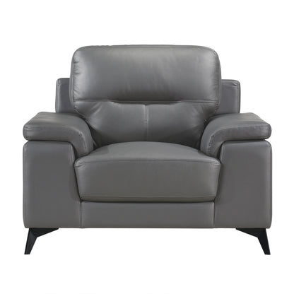 Homelegance Mischa Accent Chair in Dark Gray Leather 9514DGY-1