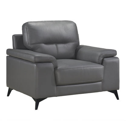 Homelegance Mischa Accent Chair in Dark Gray Leather 9514DGY-1