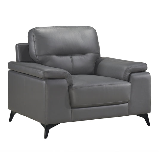 Homelegance Mischa Accent Chair in Dark Gray Leather 9514DGY-1