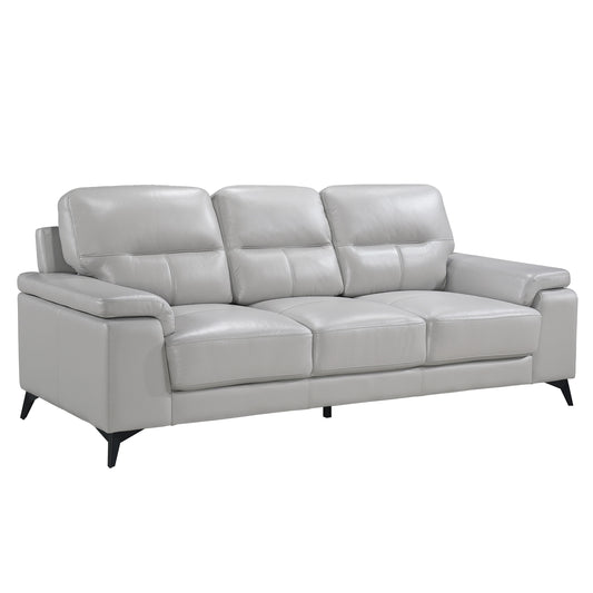Homelegance Mischa Sectional Sofa in Silver Top Grain Leather 9514SVE-3