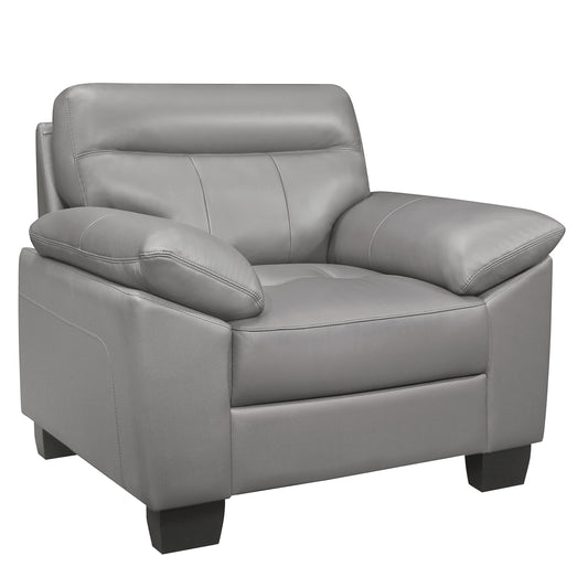 Homelegance Denizen Accent Chair in Gray Leather 9537GRY-1