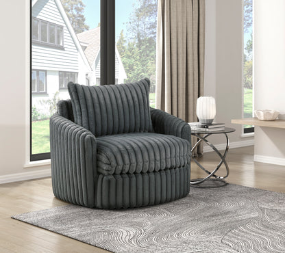 Homelegance Accent Chair Swivel Chair Gray Fabric Upholstered Modern Design 9539DGY-1SW
