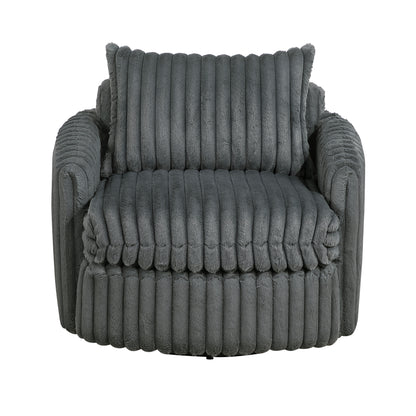 Homelegance Accent Chair Swivel Chair Gray Fabric Upholstered Modern Design 9539DGY-1SW