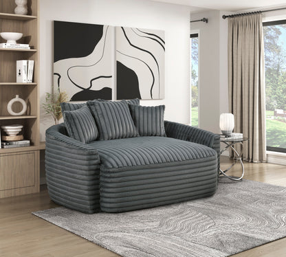 Homelegance Chaises Gray Fabric Lounge Chair 9539DGY-5