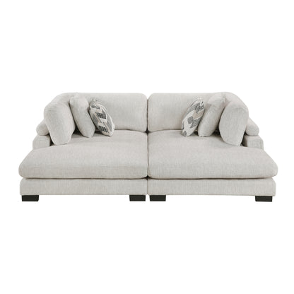 Homelegance Chaise Loveseat in Beige 9555BEG2VC