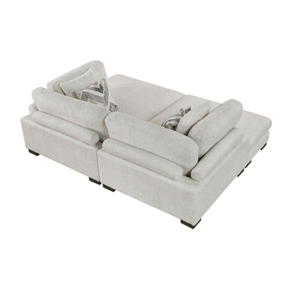 Homelegance Chaise Loveseat in Beige 9555BEG2VC