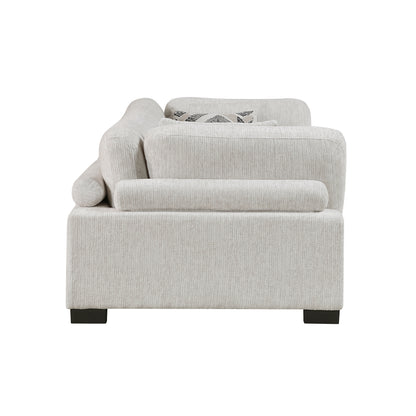 Homelegance Loveseat Beige Textured Microfiber Upholstery 9555BEG-2