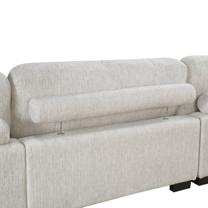 Homelegance Beige Sectional Sofa with Plush Pillows for Cozy Living Spaces 9555BEG-3