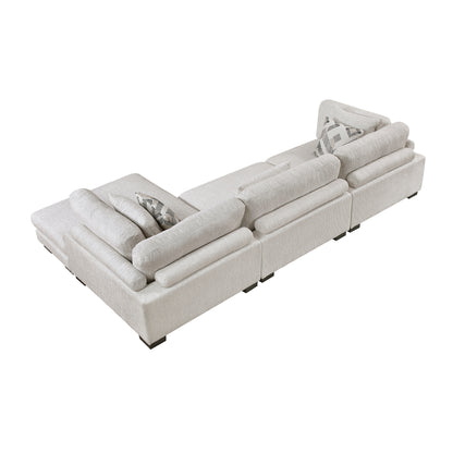 Homelegance 3-Piece Modular Sectional Sofa in Elegant Beige 9555BEG-3CRACVC