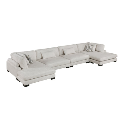 Homelegance Sectional Sofa in Beige with Reversible Chaise 9555BEG-42AC2VC
