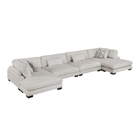 Homelegance Sectional Sofa in Beige with Reversible Chaise 9555BEG-42AC2VC