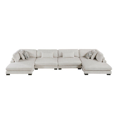 Homelegance Sectional Sofa in Beige with Reversible Chaise 9555BEG-42AC2VC