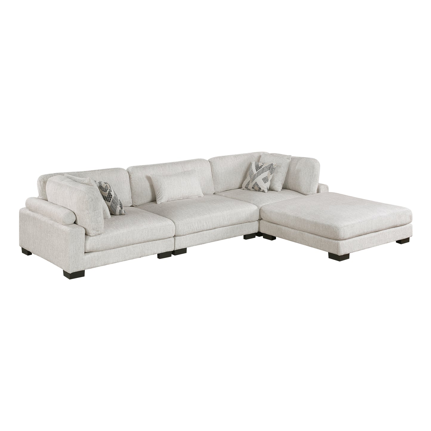 Homelegance Sectional Sofa in Beige with Chocolate Trim 9555BEG-42CRACOT