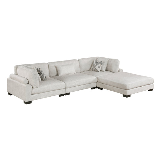 Homelegance Sectional Sofa in Beige with Chocolate Trim 9555BEG-42CRACOT